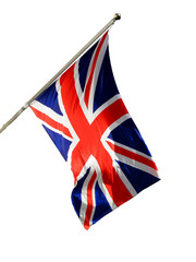 Fototapeta premium Union Jack flag narodowych Zjednoczonego Królestwa wyciąć i odizolowane na białym tle