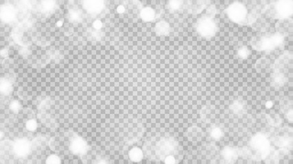 Fototapeta na wymiar Abstract transparent light background with bokeh effects in gray colors. Transparency only in vector format