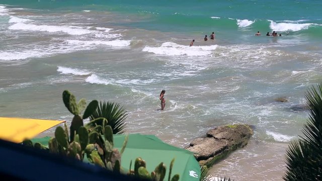 Lockdown: Sexy Lady Standing on the Shore of Beach