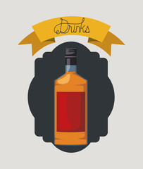 best drink bottle liquor frame vector illustration design