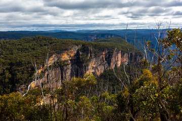 The iconic Baltzer lookout and Hanging Rock in Blackheath New South Wales Australia on 13th June 2018