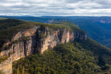 Naklejka premium The iconic Baltzer lookout and Hanging Rock in Blackheath New South Wales Australia on 13th June 2018