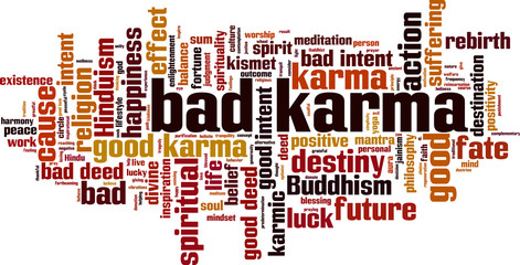 Bad karma word cloud