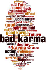 Obraz premium Bad karma word cloud