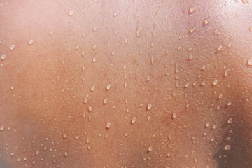 Water drops on woman skin, close up of wet human skin texture
 - obrazy, fototapety, plakaty