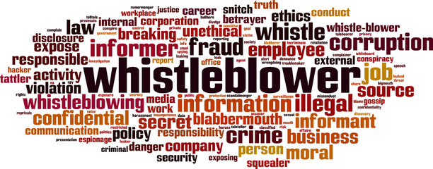 Whistleblower word cloud