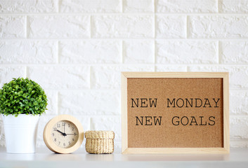 NEW MONDAY NEW GOALS Concept