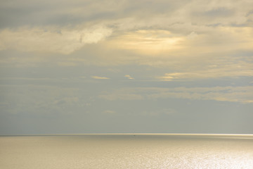 Sky and gold sea is background