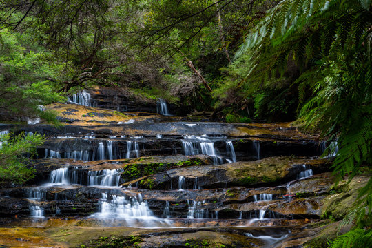 A long exposure of Leura Cascades in the Blue Mountains New South Wales on 13th June 2018