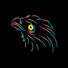 Illustration of eagle head. Logo concept.