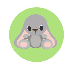 Cute baby rabbit in cartoon style, vector art and illustration.