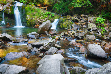 Waterfall Kameneckkiy in the Carpathian mountains