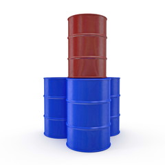 Oil barrels isolated on white. 3D illustration