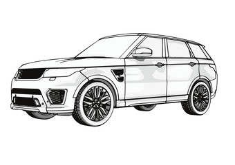 Fototapeta premium sketch of an off-road car vector