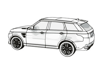 Fototapeta premium sketch of an off-road car vector