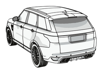 sketch of an off-road car vector