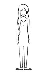 beautiful and young woman character vector illustration design