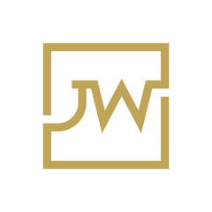 two letter logo line square JA TO JZ