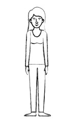 beautiful and young woman character vector illustration design