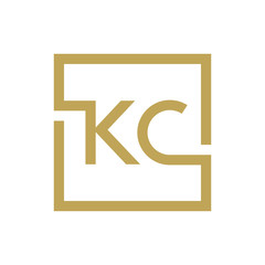 two letter logo line square KA TO KZ