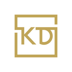 two letter logo line square KA TO KZ