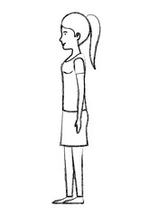 beautiful and young woman character vector illustration design