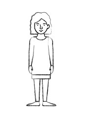 beautiful and young woman character vector illustration design