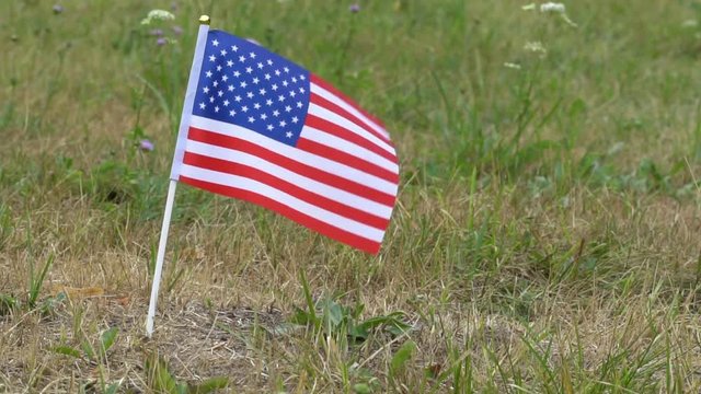 Small United States flag slow motion HD