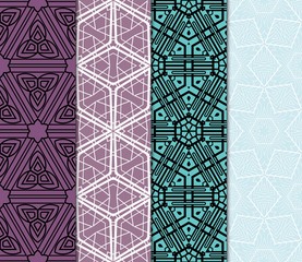 set of geometric pattern, floral lace geometric ornament. Ethnic ornament. Vector illustration. For greeting cards, invitations, cover book, fabric, scrapbooks.