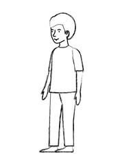 young man avatar character vector illustration design