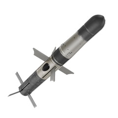 TOW Missile on white. 3D illustration