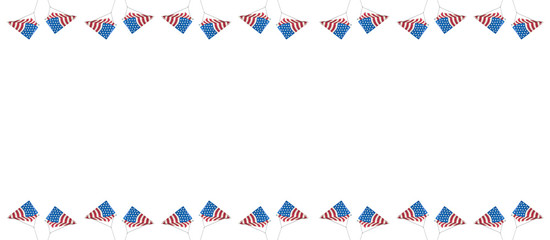 Obraz premium American kite flag on white background