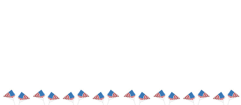 American kite flag on white background