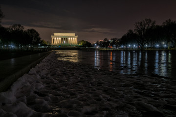 Dramatic light reflecting in Lincoln Reflecting Pool - 211005849