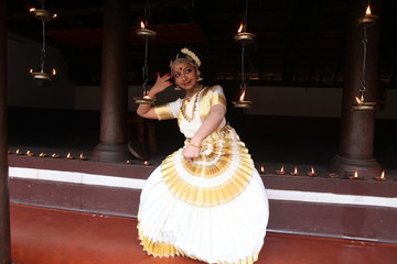 mohiniyattam is the classical dance form from kerala,distinct for the graceful body movements. © fotomagic