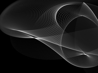      Abstract Black And White Grid Wave Background 
