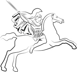 alexander macedonian on horseback in battle