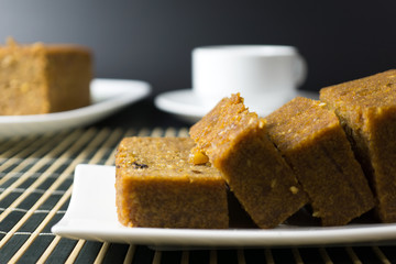 Homemade pine nut sesame steamed cake from Sarawak