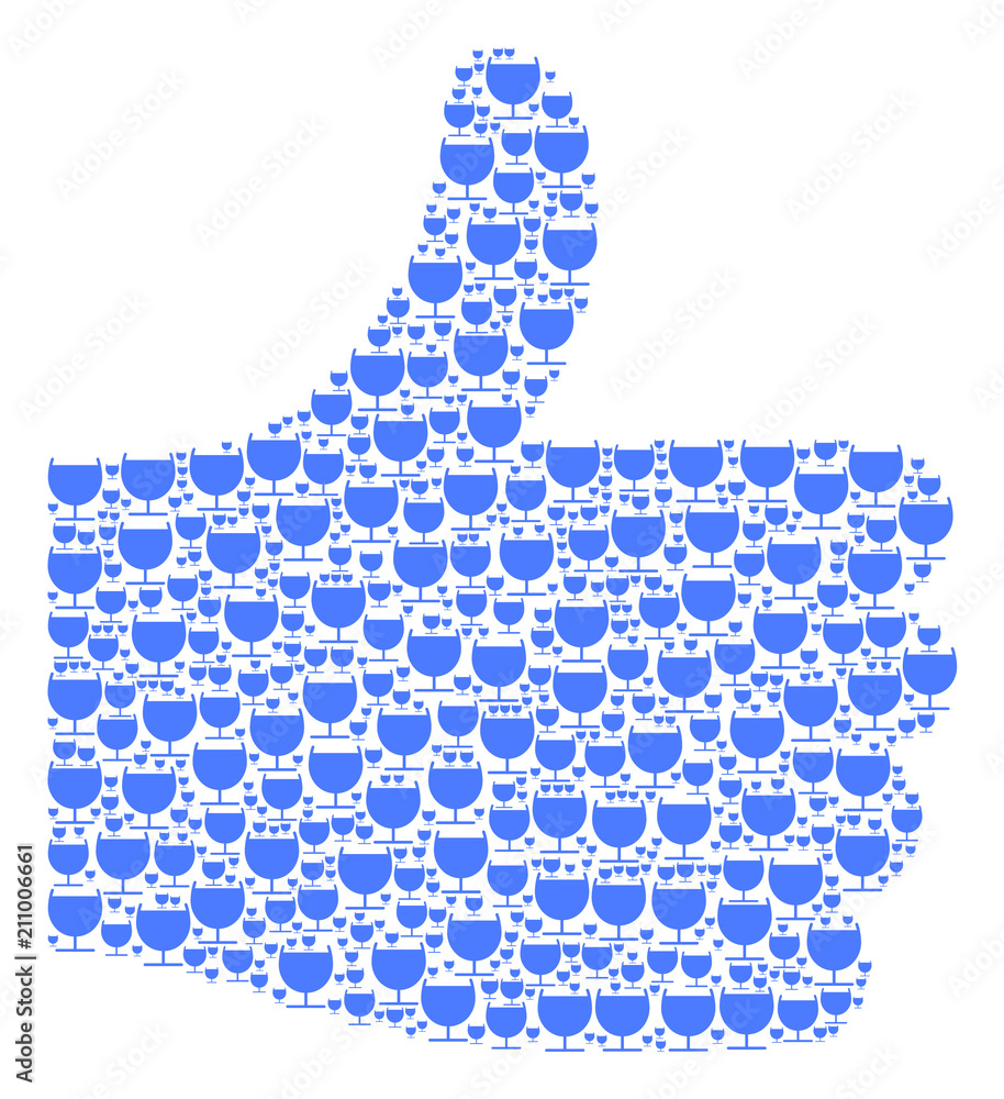 Poster positive solution figure formed of alcohol glass elements in different sizes. abstract vector thumb 