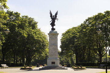 Dartmounth park in West Bromwich, England. With Memorial monument for great war