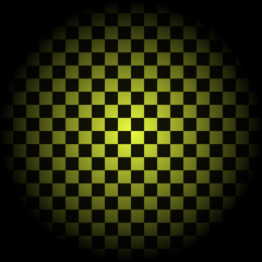 Yellow Checkered Background in circle vector illustration