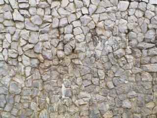 Grey Stone Wall in Random Order Pattern