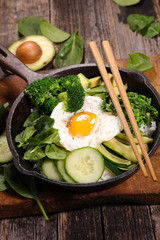 green vegetable and egg