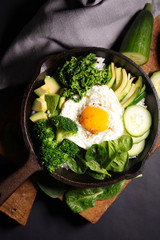 green vegetable and egg