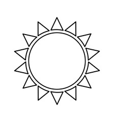Sun icon flat line illustration vector isolated on white