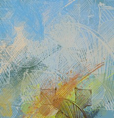 Abstract painting on canvas. Hand made art. Colorful texture. Modern artwork. Strokes of fat paint. Brushstrokes. Contemporary art. Artistic background image.