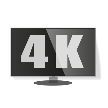 4k smart TV screen with ultra hd resolution. Eps10 vector illustration.