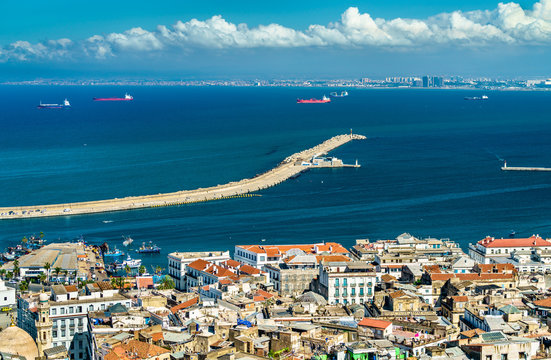 Aerial view of the city centre of Algiers in Algeria
