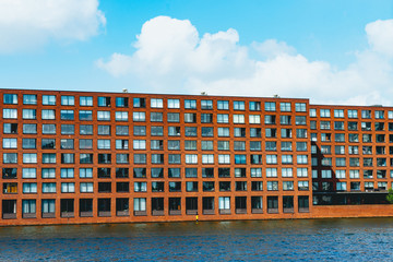 Building on a small river in Amsterdam