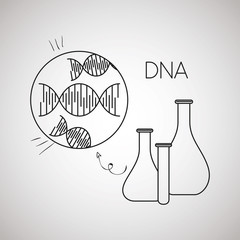dna molecule with tube tests vector illustration design